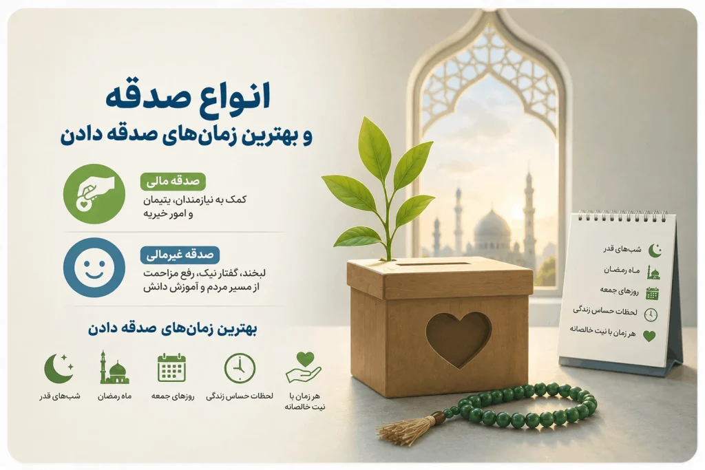 انواع صدقه و بهترین زمان‌های صدقه دادن